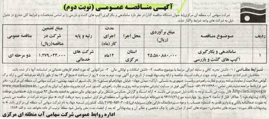 اگهی ساماندهی و بکارگیری اکیپ های گشت و بازرسی